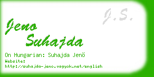 jeno suhajda business card