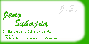 jeno suhajda business card